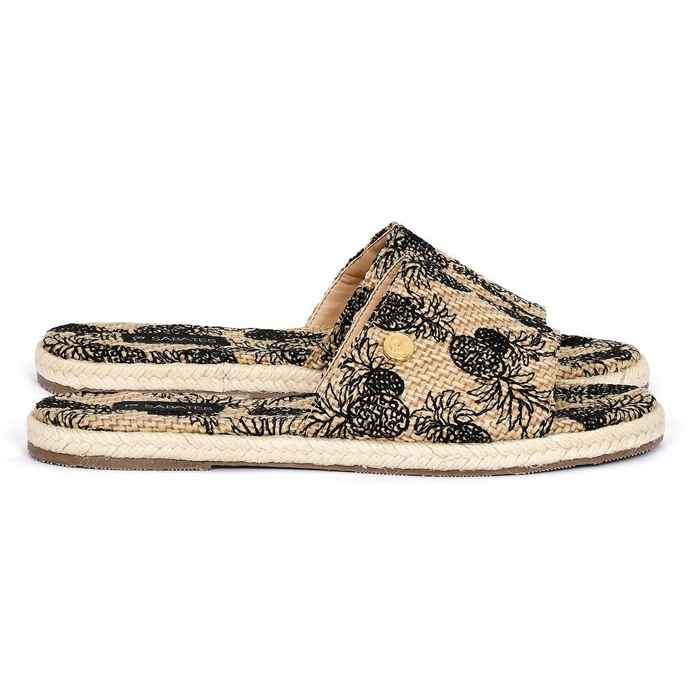 Summer Mía Black Flats Estampada